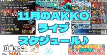 11月のAKKOライブスケジュール🎵
